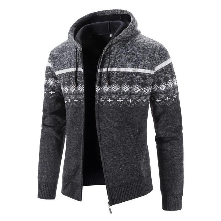 Herren-Strick-Hoodie mit vollem Reißverschluss