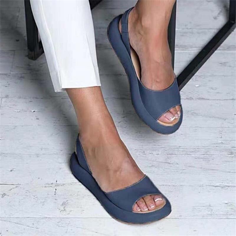 Flache Sandalen mit offener Spitze für Damen