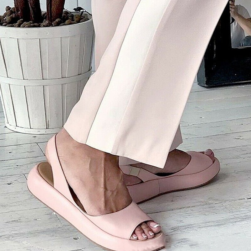 Flache Sandalen mit offener Spitze für Damen