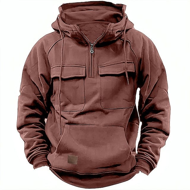 Herren Zip-Up Kapuzenpullover mit Taschen