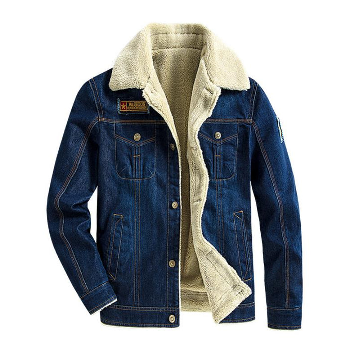 Herren Slim-Fit Denim Jacke mit mehreren Taschen