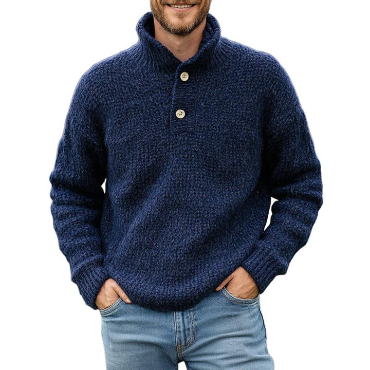 Herren Strickpullover mit Stehkragen