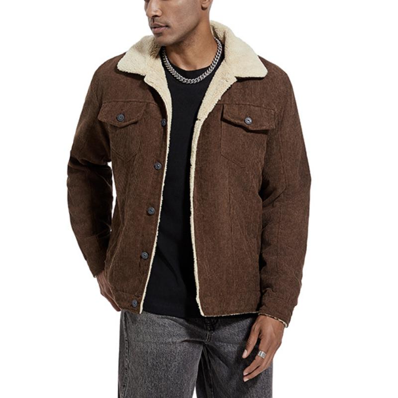 Herren-Knopfjacke mit Reverskragen