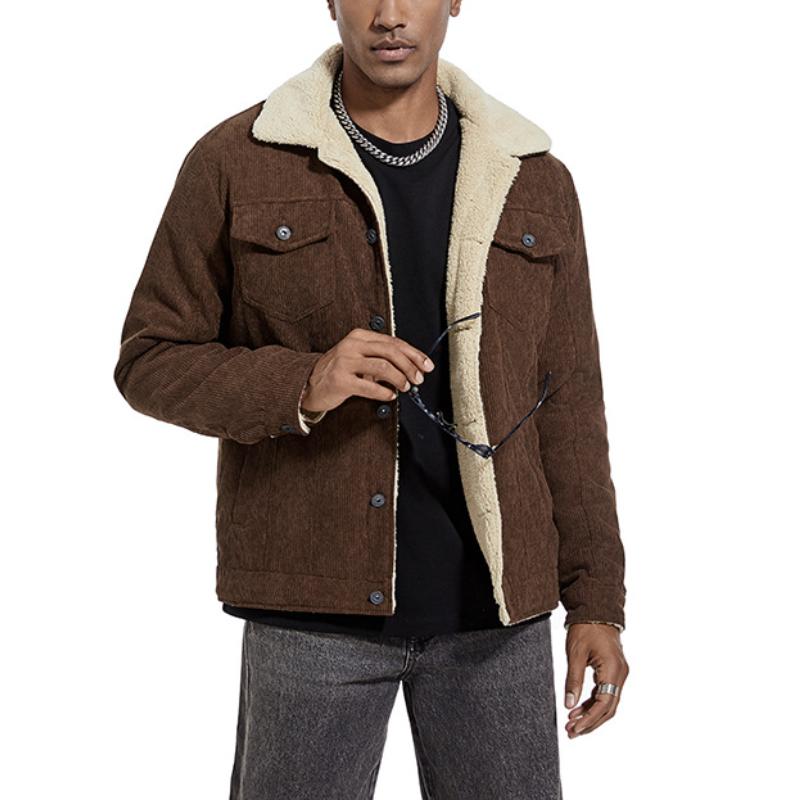 Herren-Knopfjacke mit Reverskragen