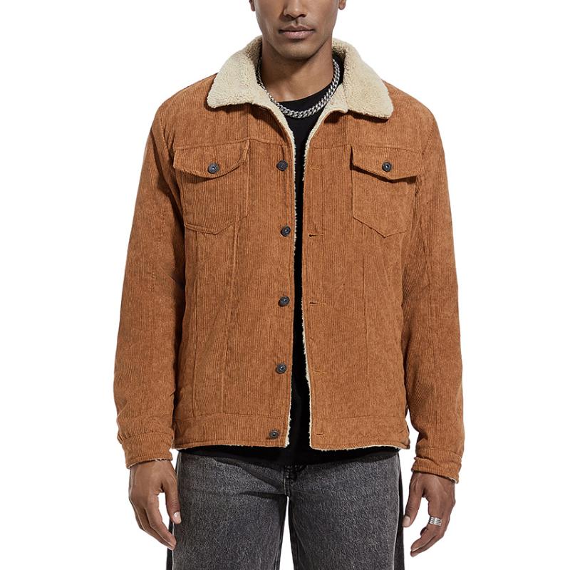 Herren-Knopfjacke mit Reverskragen