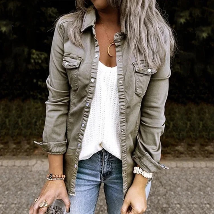 Klassische Damen-Denim-Jacke