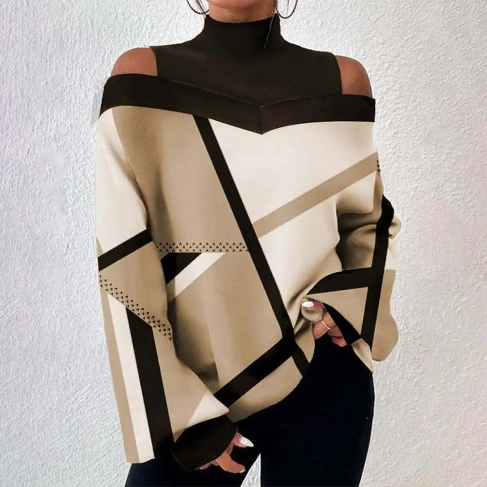 Elegantes Top mit geometrischem Druck für Damen