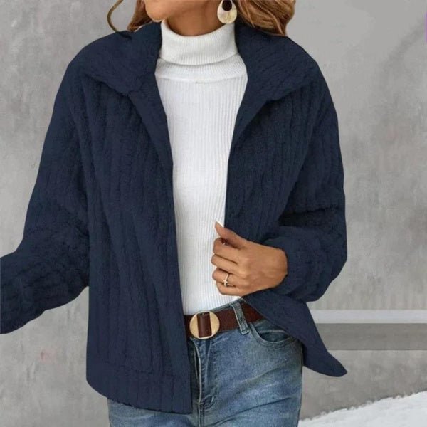 Plüsch-Strickjacke für Damen