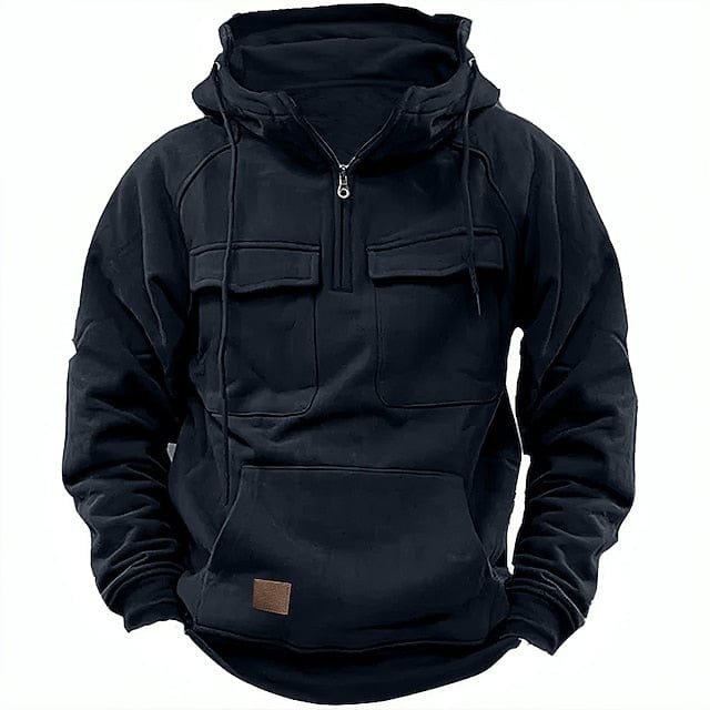 Herren Zip-Up Kapuzenpullover mit Taschen